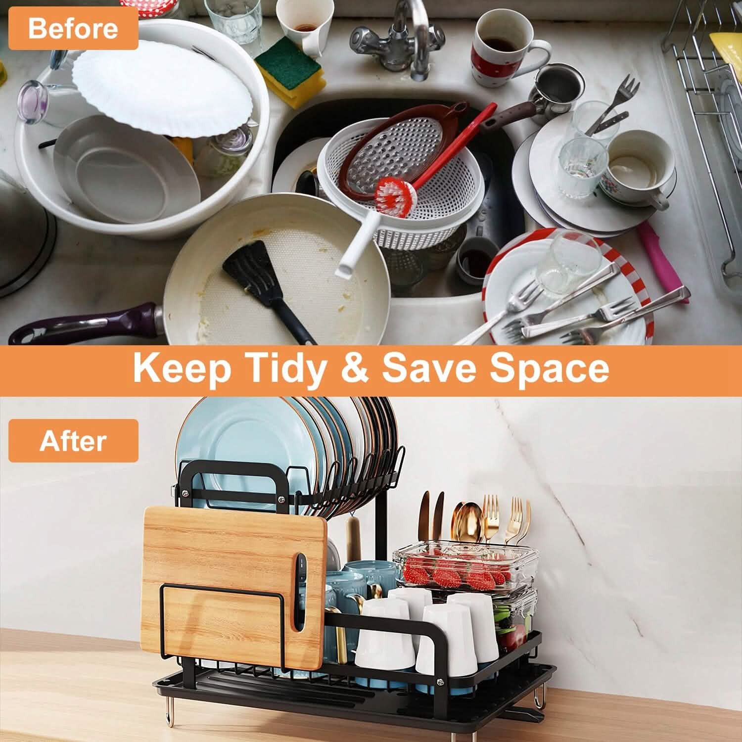 2-Tier Dish Drying Rack