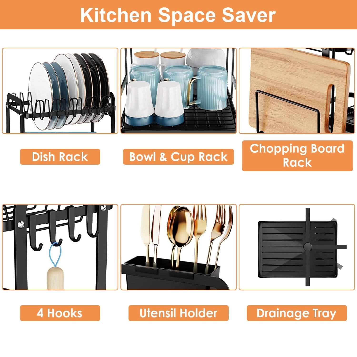 2-Tier Dish Drying Rack