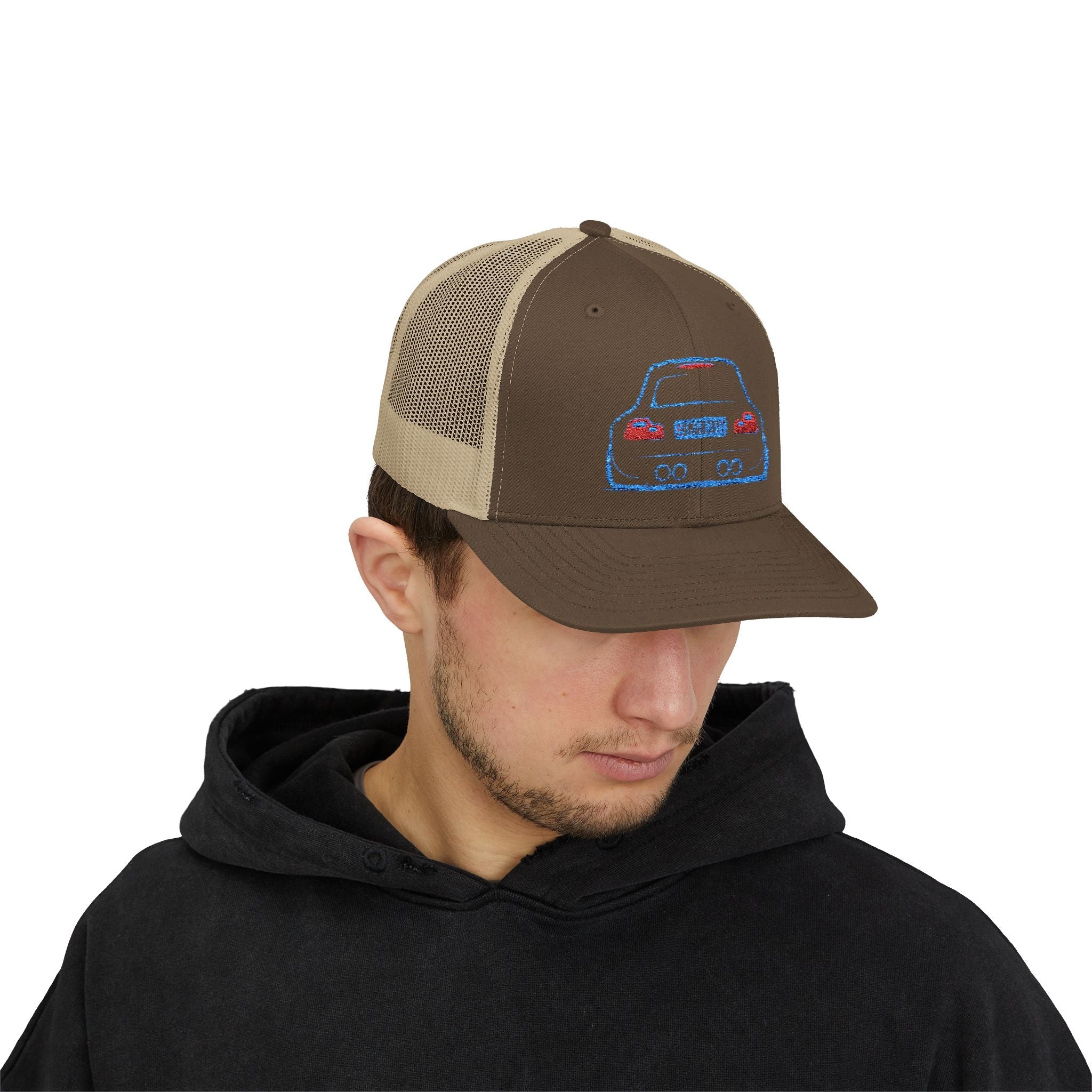 OMGBCKY Coupe Snapback Trucker Cap - Trucker Hat with Embroidered Car Design