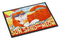 Orange Tabby at the beach Doormat Indoor Outdoor 18H X 27W Front Door Mat Rugs for Entryway, Non Slip Washable