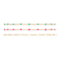 turquoise + pink + white daisy bracelet triple stack