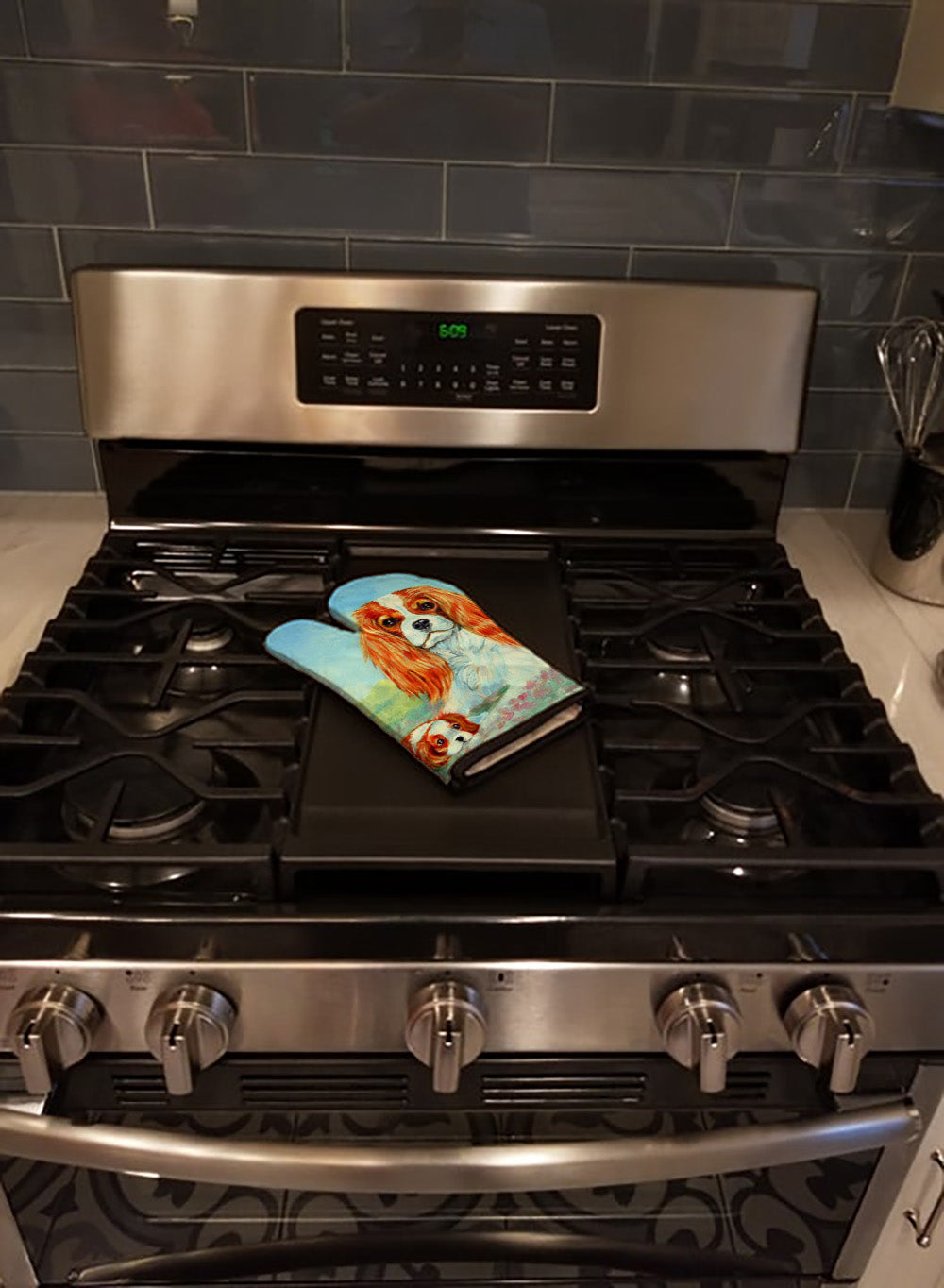 Cavalier Spaniel Momma's Love Oven Mitt Heat Resistant Thick Oven Mitt for Hot Pans and Oven, Kitchen Mitt Protect Hands, Cooking Baking Glove