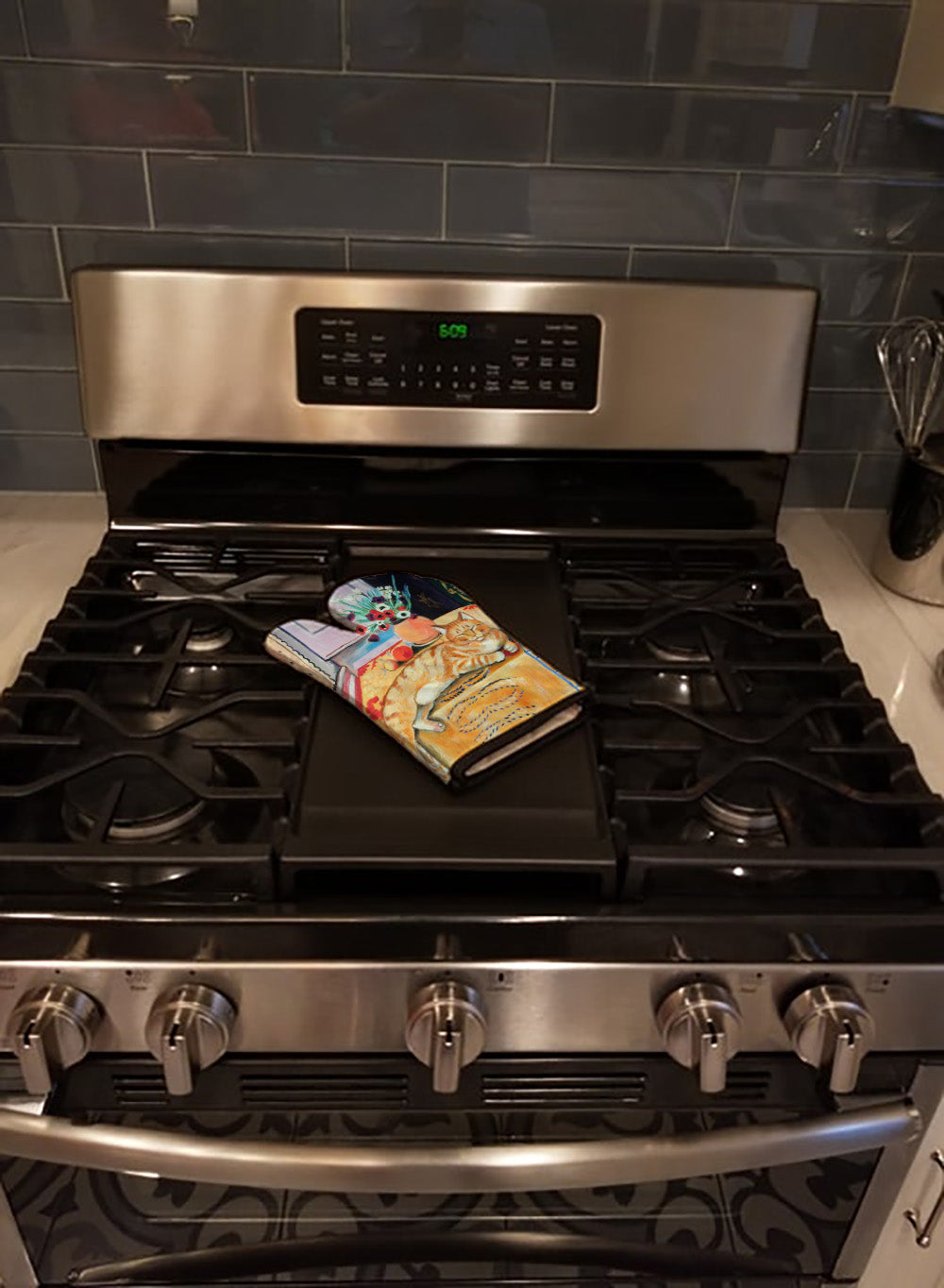 Cat Oven Mitt Heat Resistant Thick Oven Mitt for Hot Pans and Oven, Kitchen Mitt Protect Hands, Cooking Baking Glove