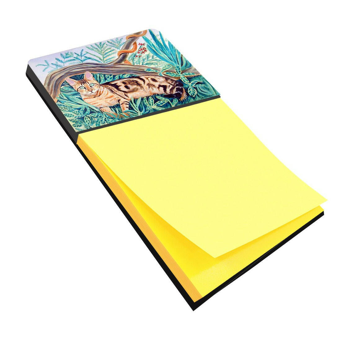 Cat - Maine Coon Watercolor Sticky Note Holder Refillable Dispenser Desk Accessory 3x3 Pad Gift