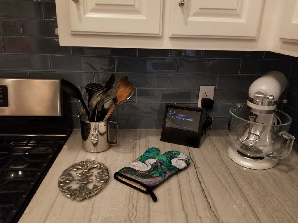 Bird - Egret Oven Mitt Heat Resistant Thick Oven Mitt for Hot Pans and Oven, Kitchen Mitt Protect Hands, Cooking Baking Glove