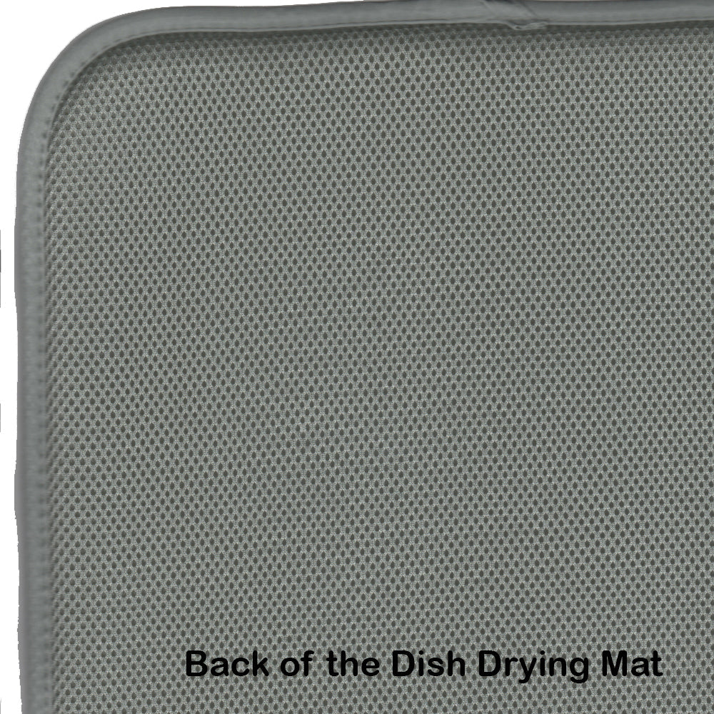 Bull Terrier Dish Drying Mat Absorbent Dish Drying Mat Pad for Kitchen Counter Dish Drainer Mat for Countertop, 14 x 21", Multicolor