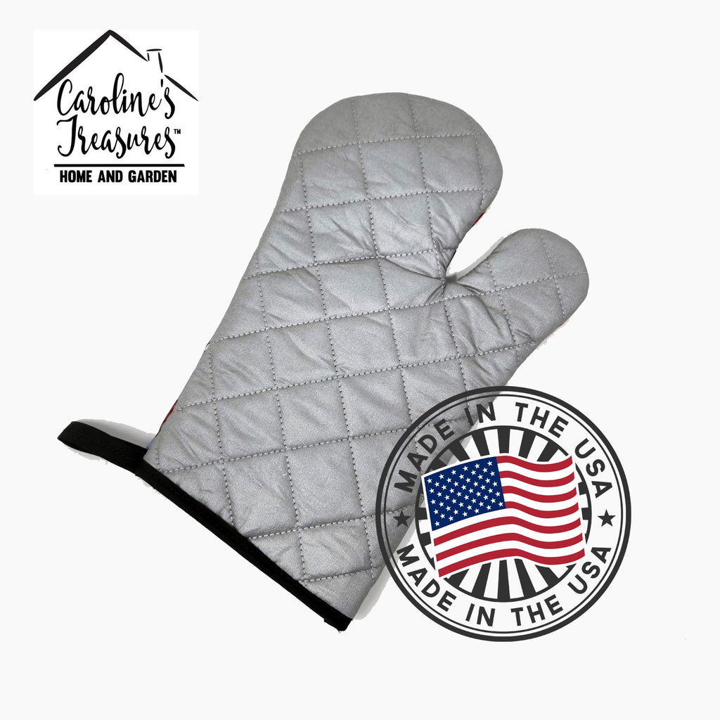 Lady with her Schipperke Oven Mitt Heat Resistant Thick Oven Mitt for Hot Pans and Oven, Kitchen Mitt Protect Hands, Cooking Baking Glove