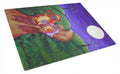 Trick or Treat Halloween Pug Cutting Board Tempered Glass Kitchen Cutting Surface, Heat Resistant Chopping, Non-Slip Feet, Food Prep & Serving