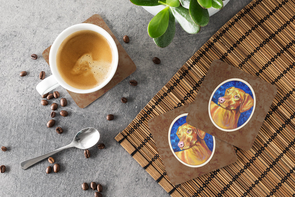 Vizsla Foam Coasters Set of 4 Cup Coasters for Indoor Outdoor, Tabletop Protection, Anti Slip, Mouse pad Material