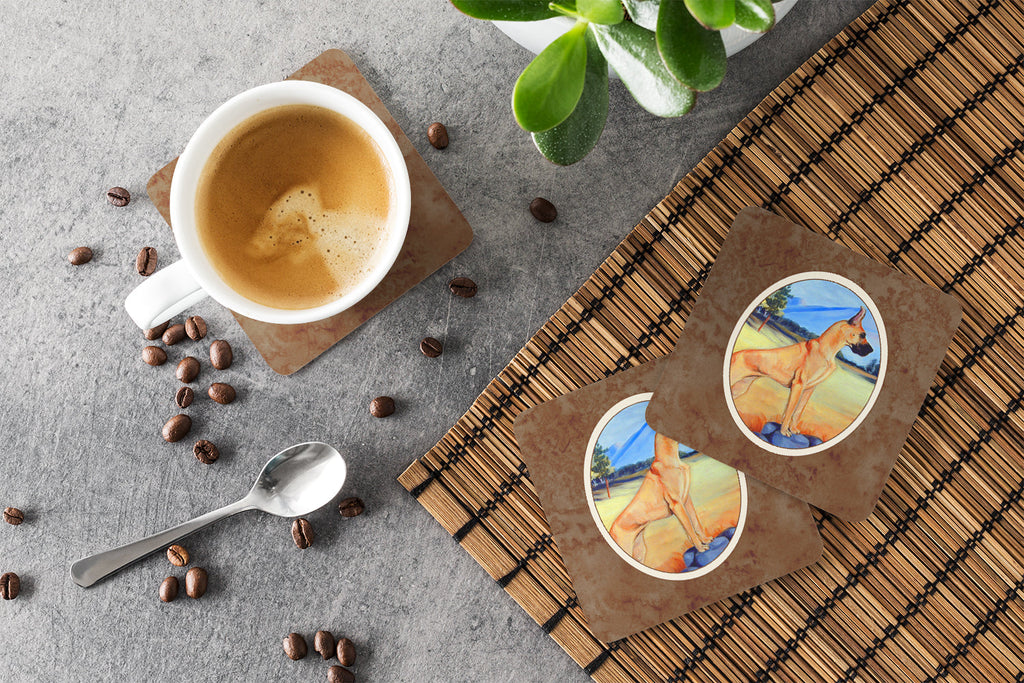 Great Dane Foam Coasters Set of 4 Cup Coasters for Indoor Outdoor, Tabletop Protection, Anti Slip, Mouse pad Material