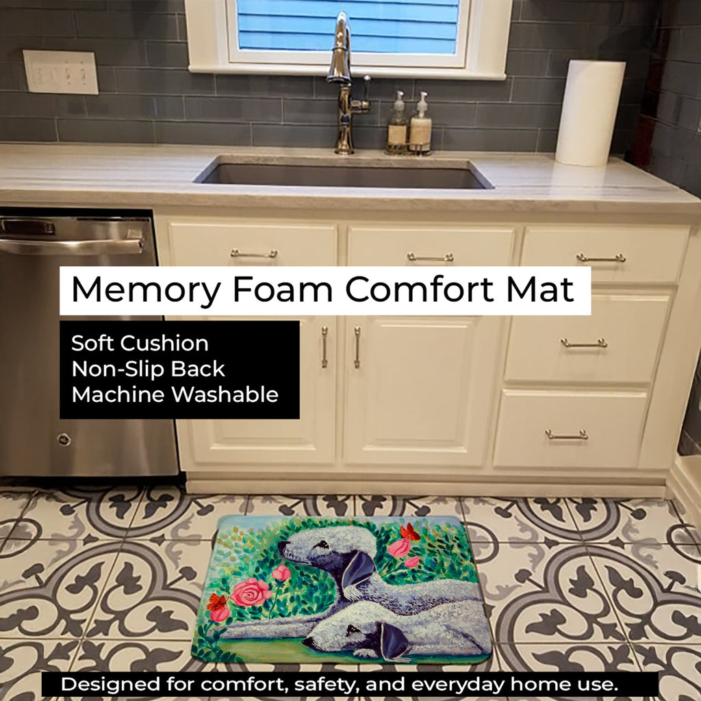 Bedlington Terrier Memory Foam Kitchen Mat Machine Washable Anti-Fatigue Cushion Comfort Bath or Kitchen Rug