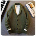 Men's Plus Size Button Down Long Sleeve Cardigan