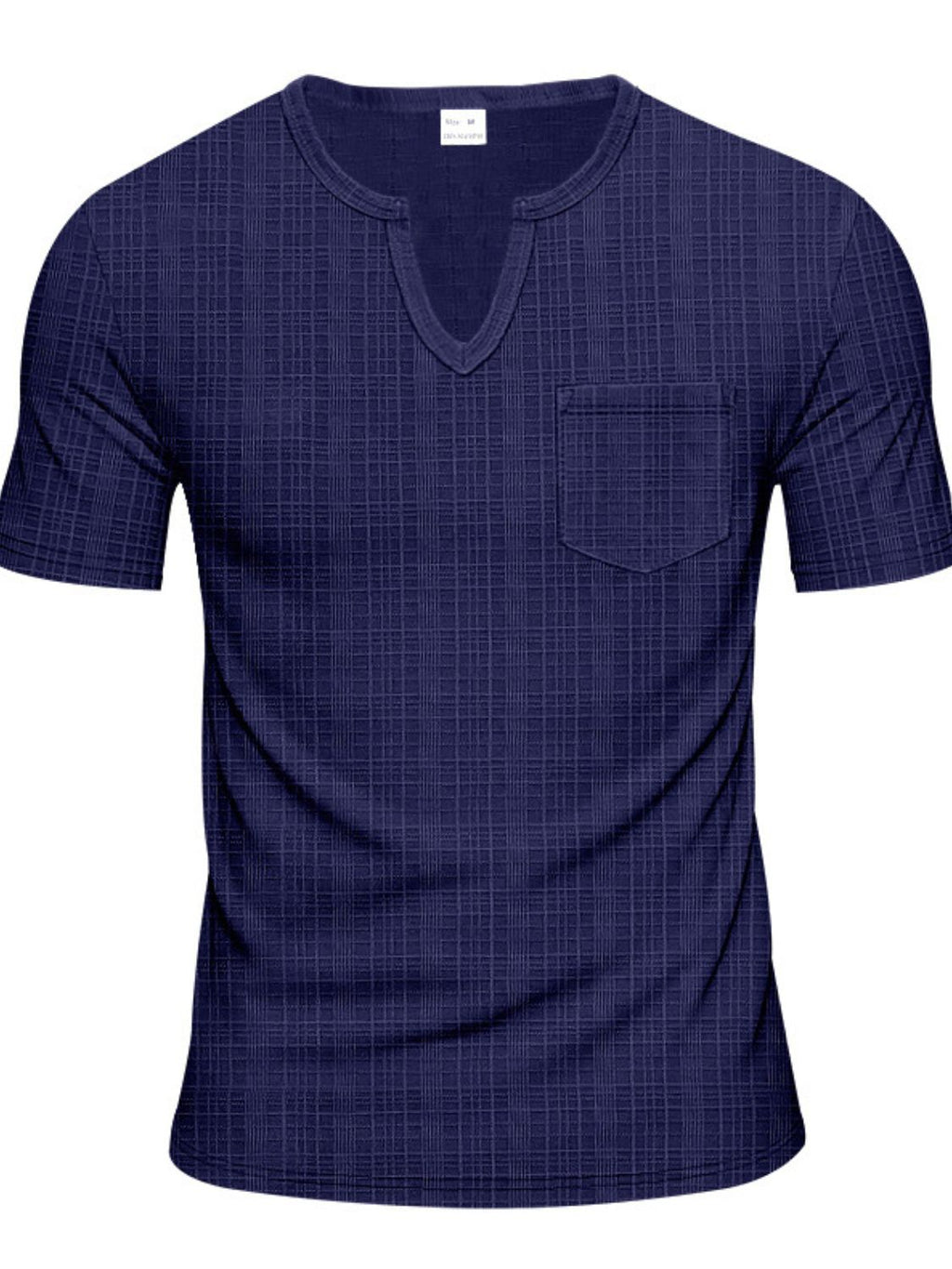 Men's Full Size Notched Short Sleeve T-Shirt Plus Size