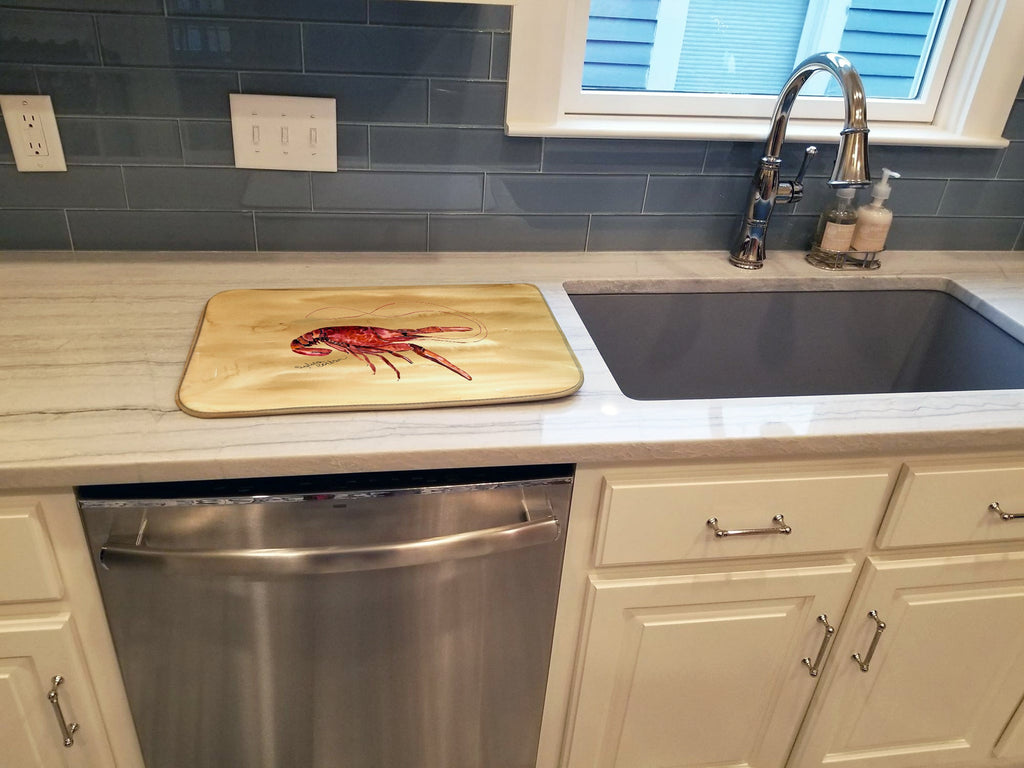 Sandy Beach Crawfish Dish Drying Mat Absorbent Dish Drying Mat Pad for Kitchen Counter Dish Drainer Mat for Countertop, 14 x 21", Multicolor