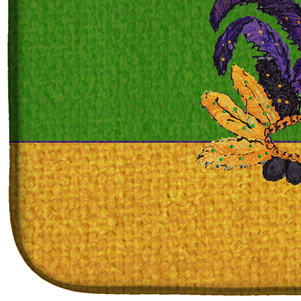 Mardi Gras Mask Dish Drying Mat Absorbent Dish Drying Mat Pad for Kitchen Counter Dish Drainer Mat for Countertop, 14 x 21", Multicolor