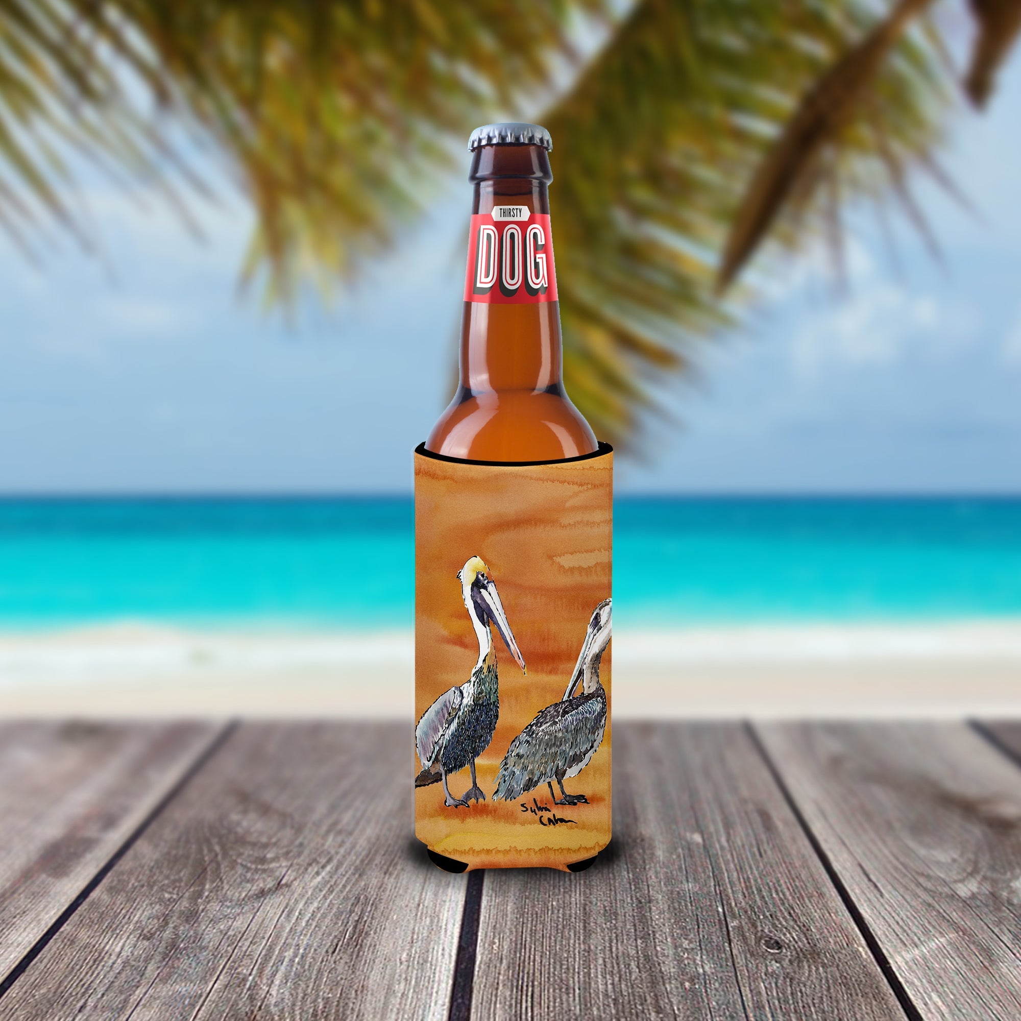 Pelican Slim Can Hugger , Insulated Foam Hugger for 12 oz Slim Cans, Beer Bottles & Water Bottles, Printed in USA