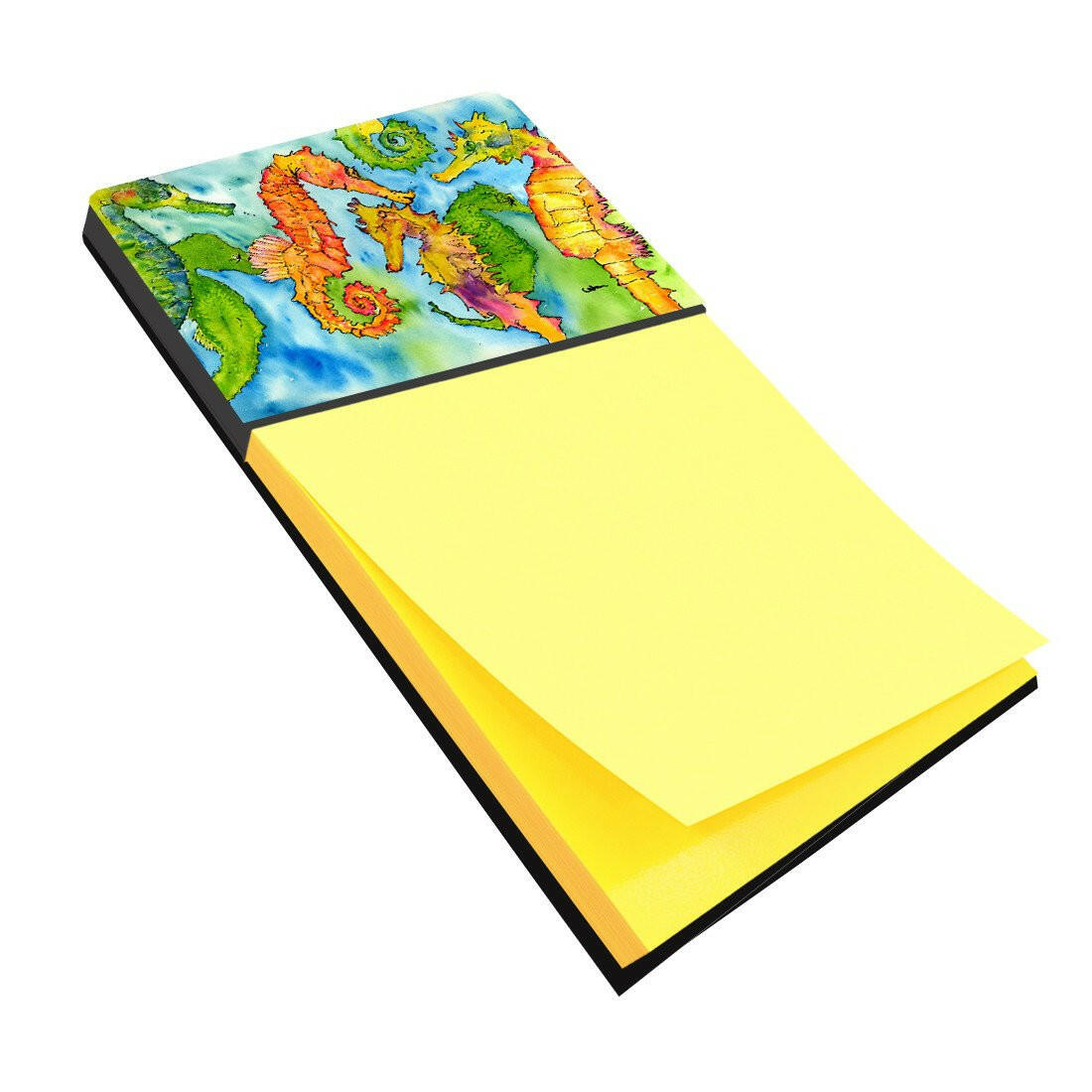 Seahorse Watercolor Sticky Note Holder Refillable Dispenser Desk Accessory 3x3 Pad Gift
