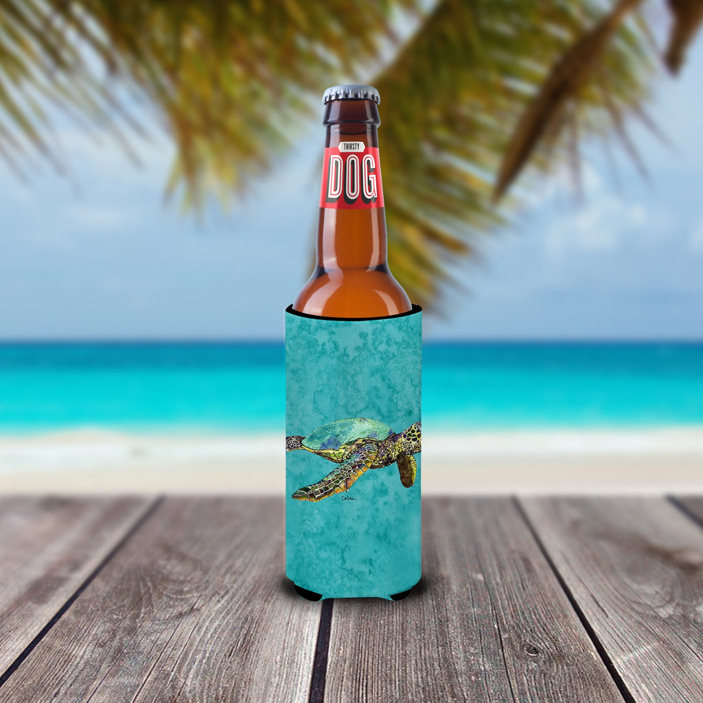 Turtle Slim Can Hugger , Insulated Foam Hugger for 12 oz Slim Cans, Beer Bottles & Water Bottles, Printed in USA