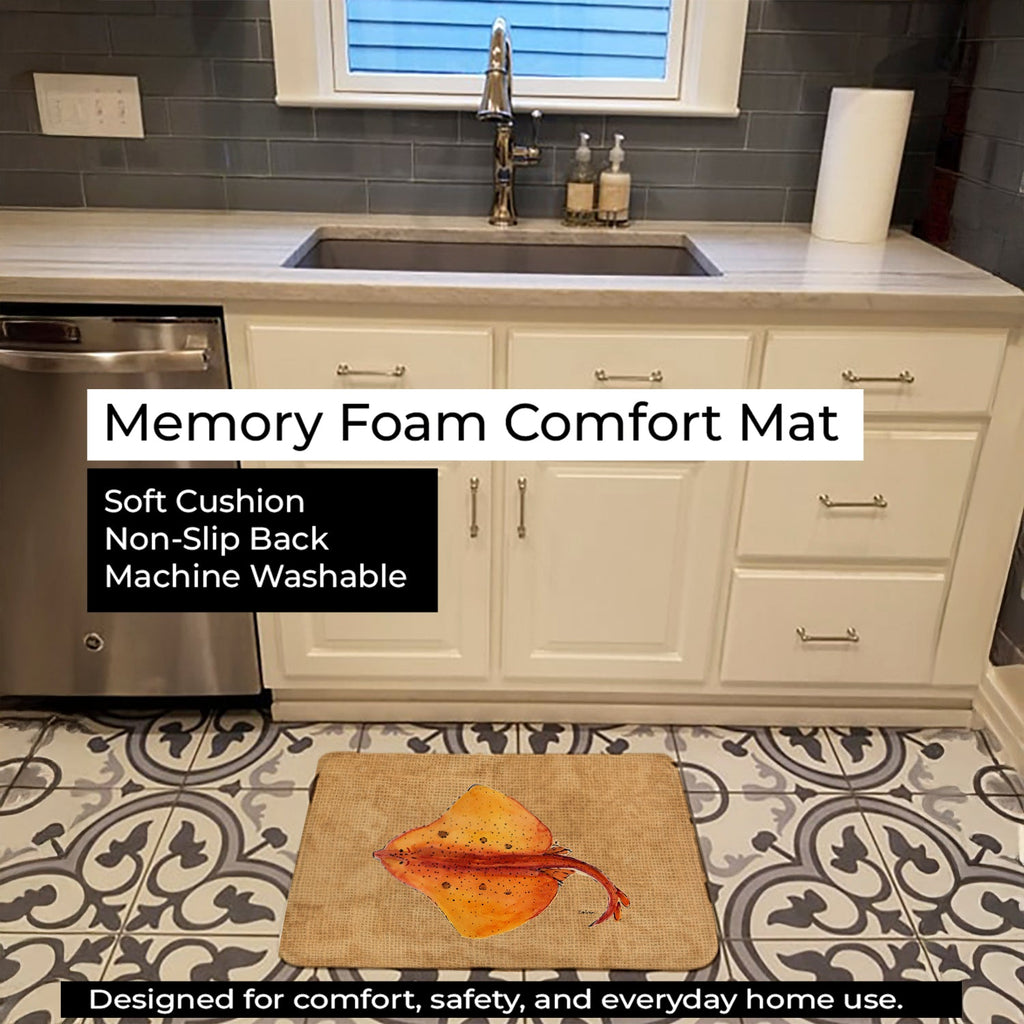 Blonde Ray Stingray Memory Foam Kitchen Mat Machine Washable Anti-Fatigue Cushion Comfort Bath or Kitchen Rug