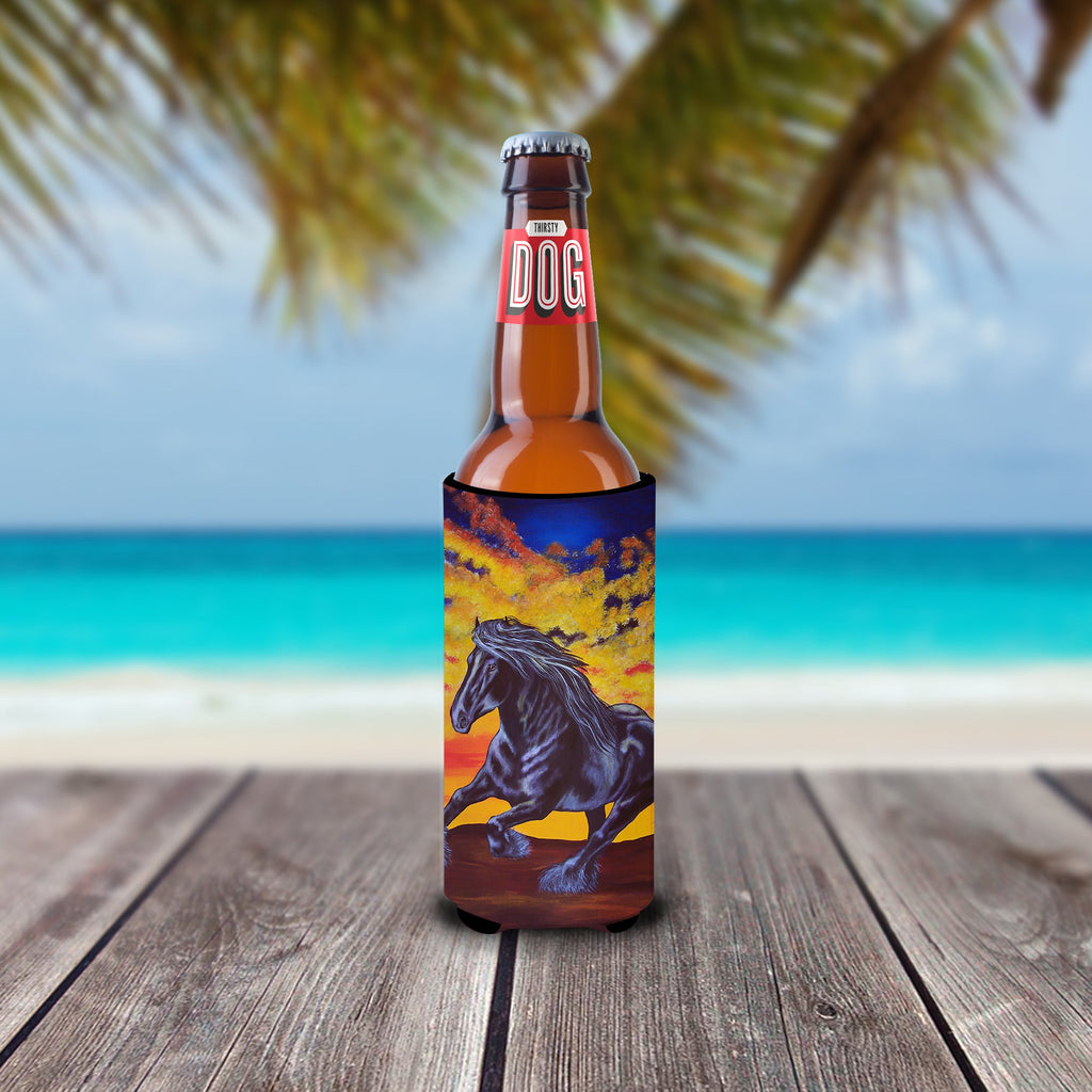Desert Wind Horse Slim Can Hugger , Insulated Foam Hugger for 12 oz Slim Cans, Beer Bottles & Water Bottles, Printed in USA