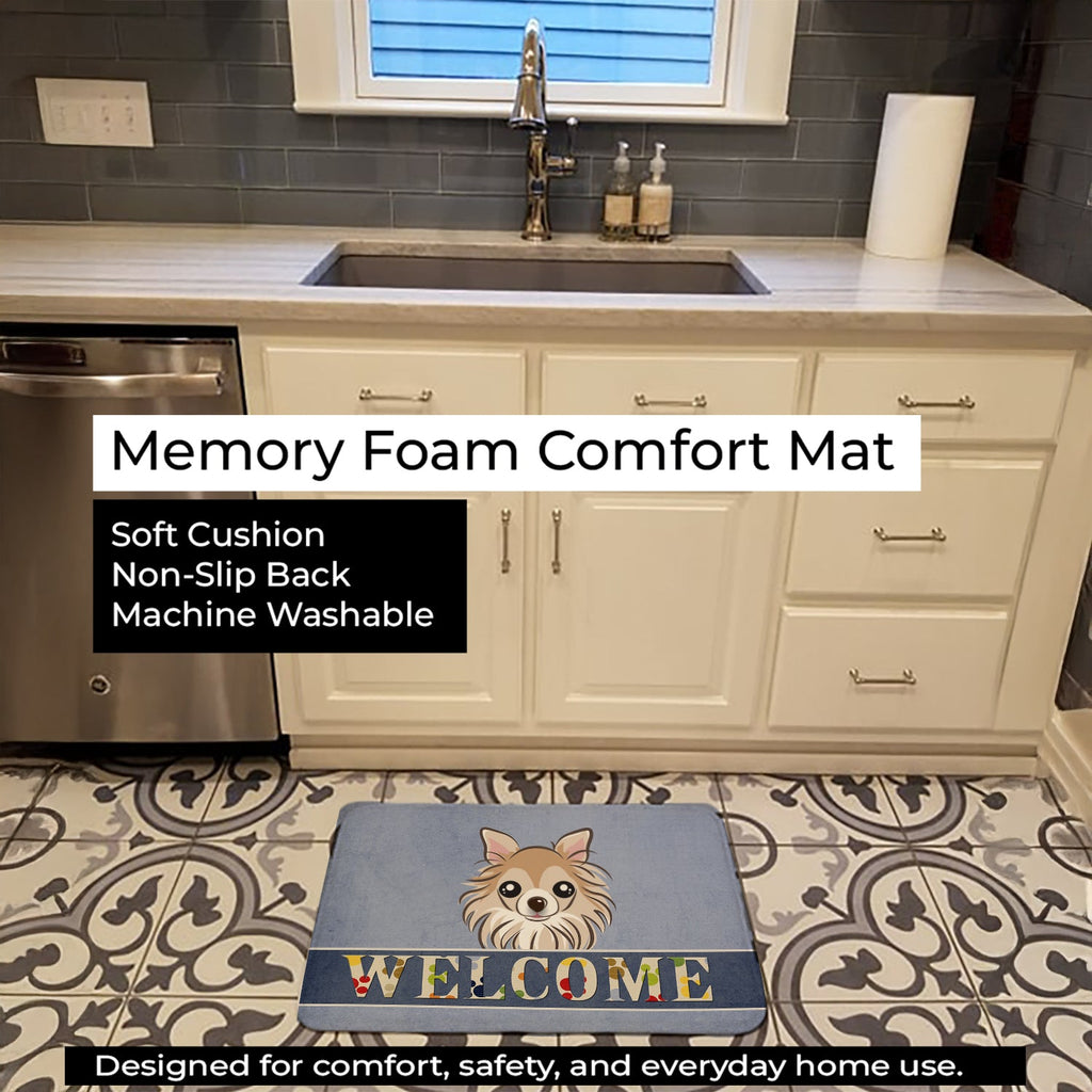 Chihuahua Welcome Memory Foam Kitchen Mat Machine Washable Anti-Fatigue Cushion Comfort Bath or Kitchen Rug