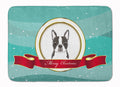 Boston Terrier Merry Christmas Memory Foam Kitchen Mat Machine Washable Anti-Fatigue Cushion Comfort Bath or Kitchen Rug