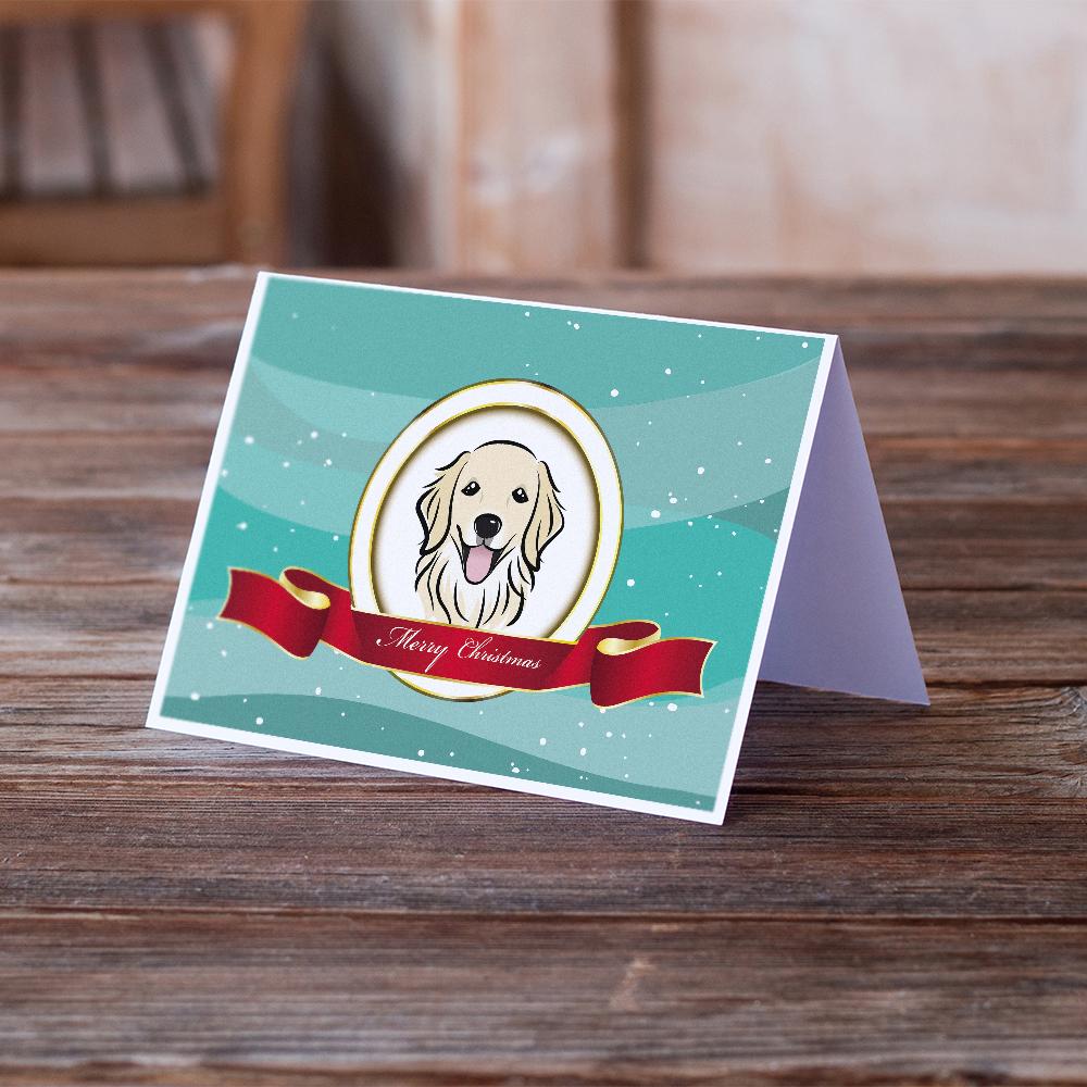 Golden Retriever Merry Christmas Greeting Cards Pack of 8 Blank Cards with Envelopes Whimsical A7 Size 5x7
