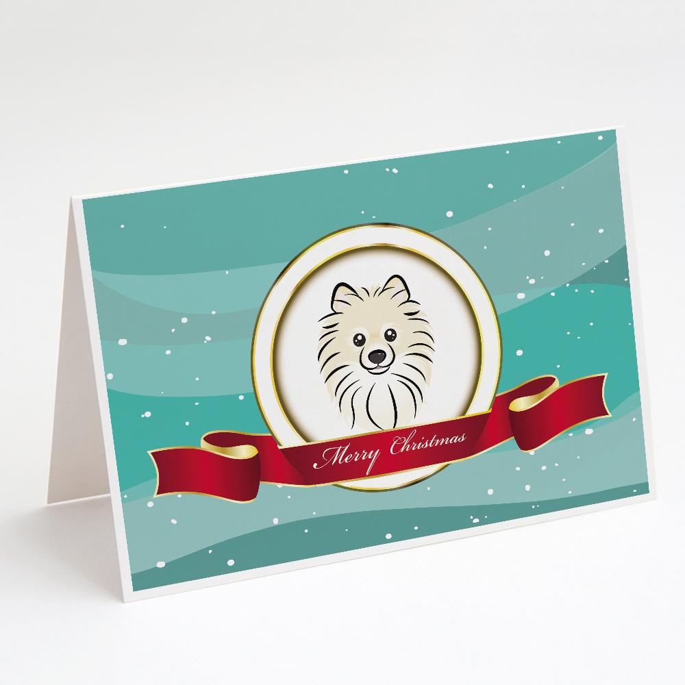 Pomeranian Merry Christmas Greeting Cards Pack of 8 Blank Cards with Envelopes Whimsical A7 Size 5x7