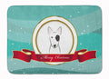 Bull Terrier Merry Christmas Memory Foam Kitchen Mat Machine Washable Anti-Fatigue Cushion Comfort Bath or Kitchen Rug