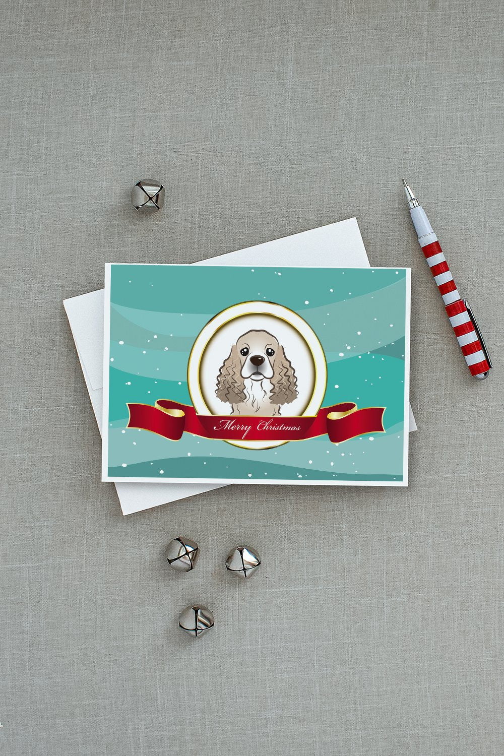 Cocker Spaniel Merry Christmas Greeting Cards Pack of 8 Blank Cards with Envelopes Whimsical A7 Size 5x7