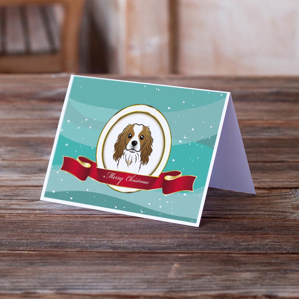 Cavalier Spaniel Merry Christmas Greeting Cards Pack of 8 Blank Cards with Envelopes Whimsical A7 Size 5x7