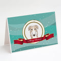 Borzoi Merry Christmas Greeting Cards Pack of 8 Blank Cards with Envelopes Whimsical A7 Size 5x7