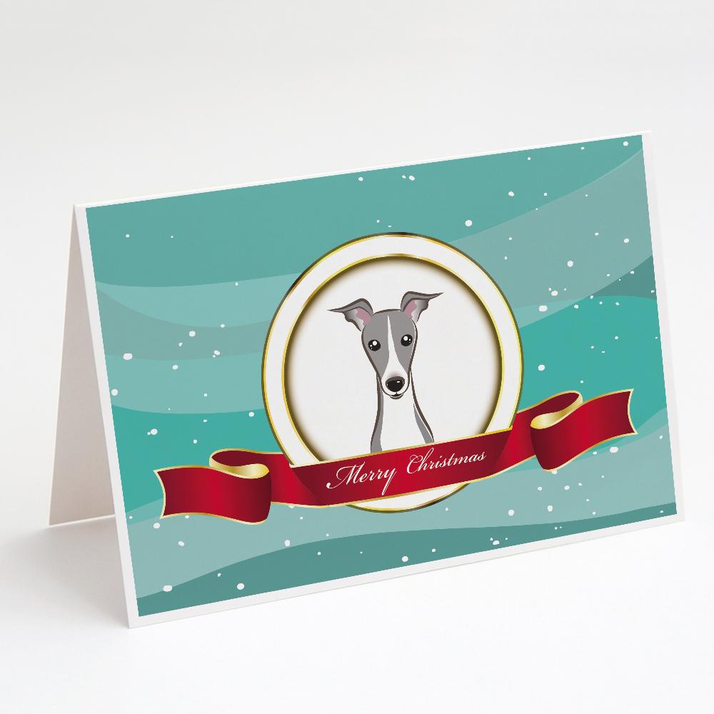 Italian Greyhound Merry Christmas Greeting Cards Pack of 8 Blank Cards with Envelopes Whimsical A7 Size 5x7