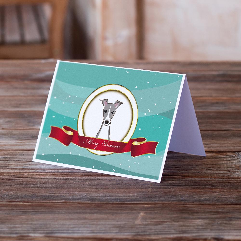 Italian Greyhound Merry Christmas Greeting Cards Pack of 8 Blank Cards with Envelopes Whimsical A7 Size 5x7