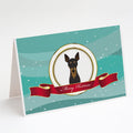 Min Pin Merry Christmas Greeting Cards Pack of 8 Blank Cards with Envelopes Whimsical A7 Size 5x7