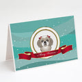 Gray Silver Shih Tzu Merry Christmas Greeting Cards Pack of 8 Blank Cards with Envelopes Whimsical A7 Size 5x7