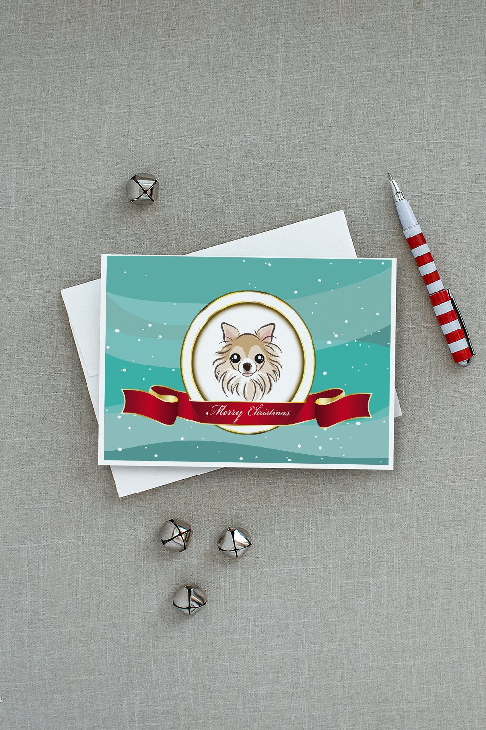 Chihuahua Merry Christmas Greeting Cards Pack of 8 Blank Cards with Envelopes Whimsical A7 Size 5x7