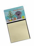 Christmas Tree and Weimaraner Watercolor Sticky Note Holder Refillable Dispenser Desk Accessory 3x3 Pad Gift