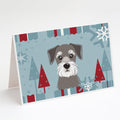 Winter Holiday Schnauzer Greeting Cards Pack of 8 Blank Cards with Envelopes Whimsical A7 Size 5x7