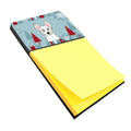 Winter Holiday Westie Watercolor Sticky Note Holder Refillable Dispenser Desk Accessory 3x3 Pad Gift