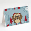 Winter Holiday Chocolate Brown Shih Tzu Greeting Cards Pack of 8 Blank Cards with Envelopes Whimsical A7 Size 5x7