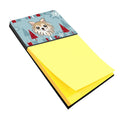 Winter Holiday Chihuahua Watercolor Sticky Note Holder Refillable Dispenser Desk Accessory 3x3 Pad Gift