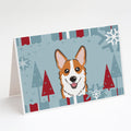Winter Holiday Red Corgi Greeting Cards Pack of 8 Blank Cards with Envelopes Whimsical A7 Size 5x7