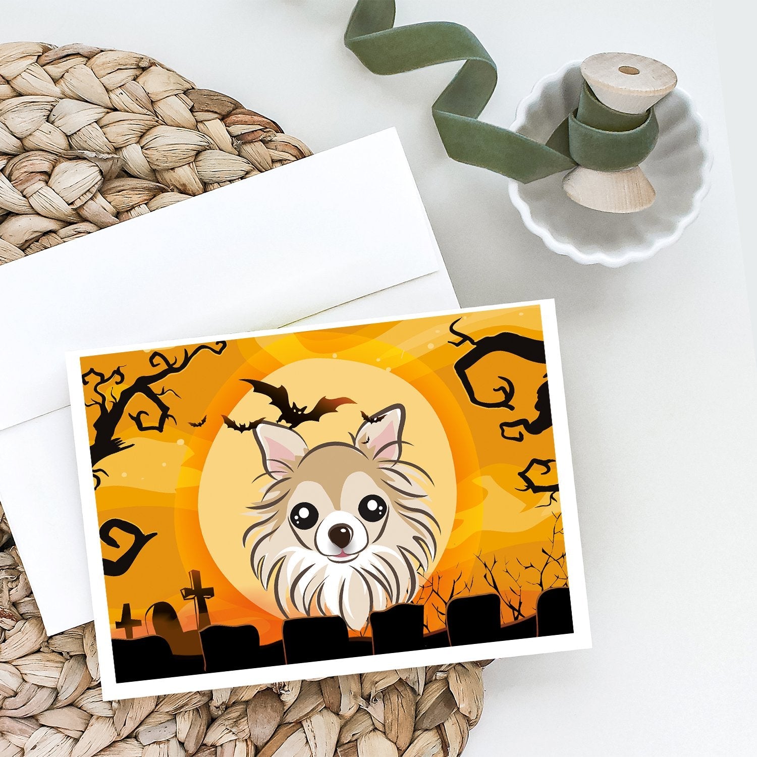 Halloween Chihuahua Greeting Cards Pack of 8 Blank Cards with Envelopes Whimsical A7 Size 5x7