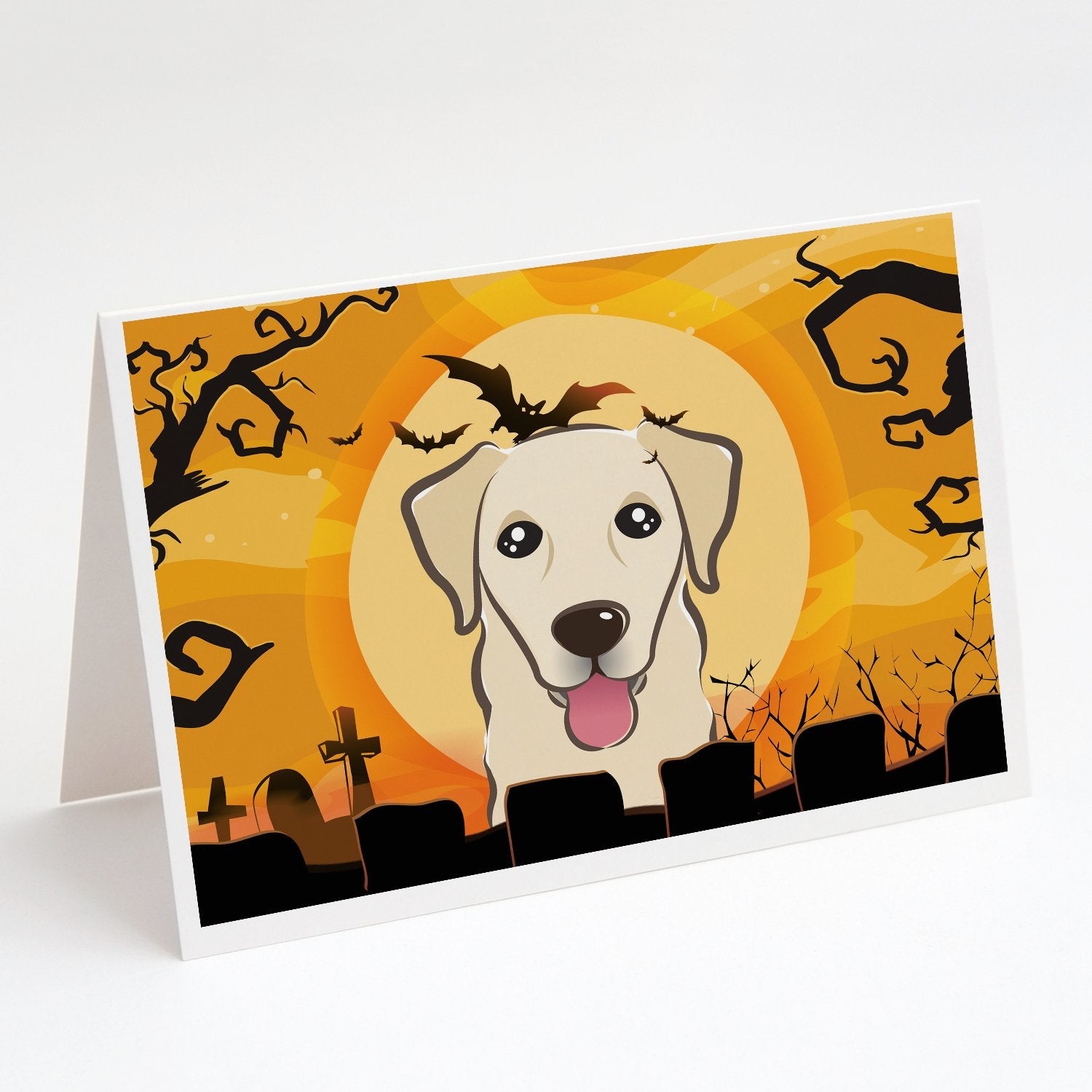 Halloween Golden Retriever Greeting Cards Pack of 8 Blank Cards with Envelopes Whimsical A7 Size 5x7