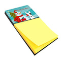 Snowman with Bull Terrier Watercolor Sticky Note Holder Refillable Dispenser Desk Accessory 3x3 Pad Gift