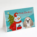 Snowman with Cocker Spaniel Greeting Cards Pack of 8 Blank Cards with Envelopes Whimsical A7 Size 5x7