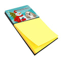 Snowman with Cocker Spaniel Watercolor Sticky Note Holder Refillable Dispenser Desk Accessory 3x3 Pad Gift