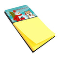 Snowman with Shiba Inu Watercolor Sticky Note Holder Refillable Dispenser Desk Accessory 3x3 Pad Gift