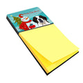 Snowman with Saint Bernard Watercolor Sticky Note Holder Refillable Dispenser Desk Accessory 3x3 Pad Gift